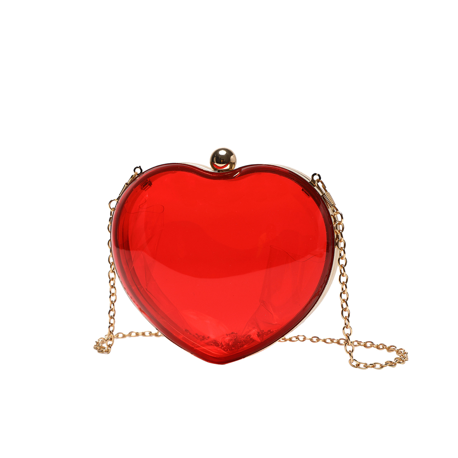 Chain Crossbody Quilted - Акриловый мини-клатч Love для ужина, прозрачная