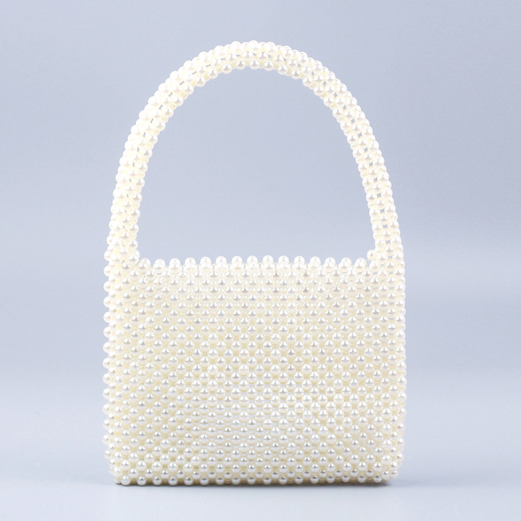 Luxury Bags White - Винтажная женская сумка-тоут с бисером, дизайнерская