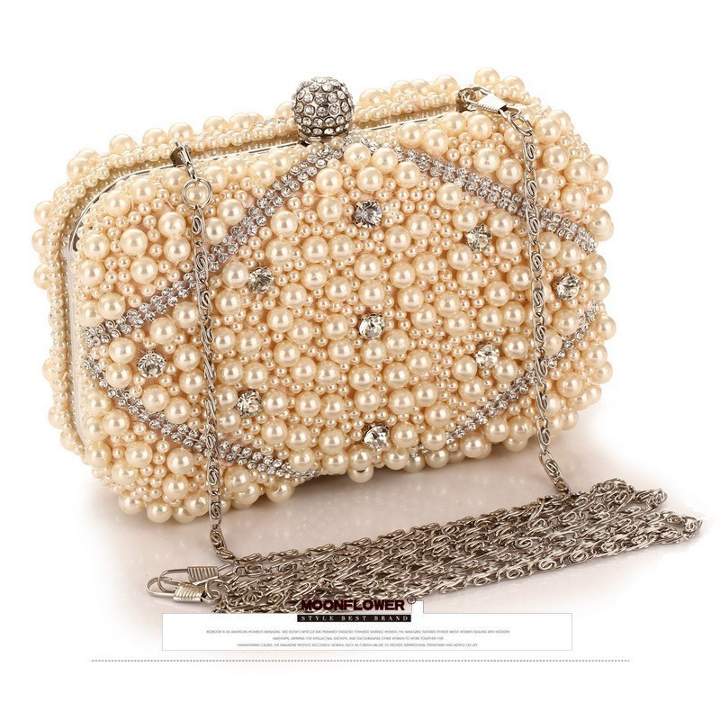 Luxury Bags White - Роскошные вечерние клатчи с кристаллами и