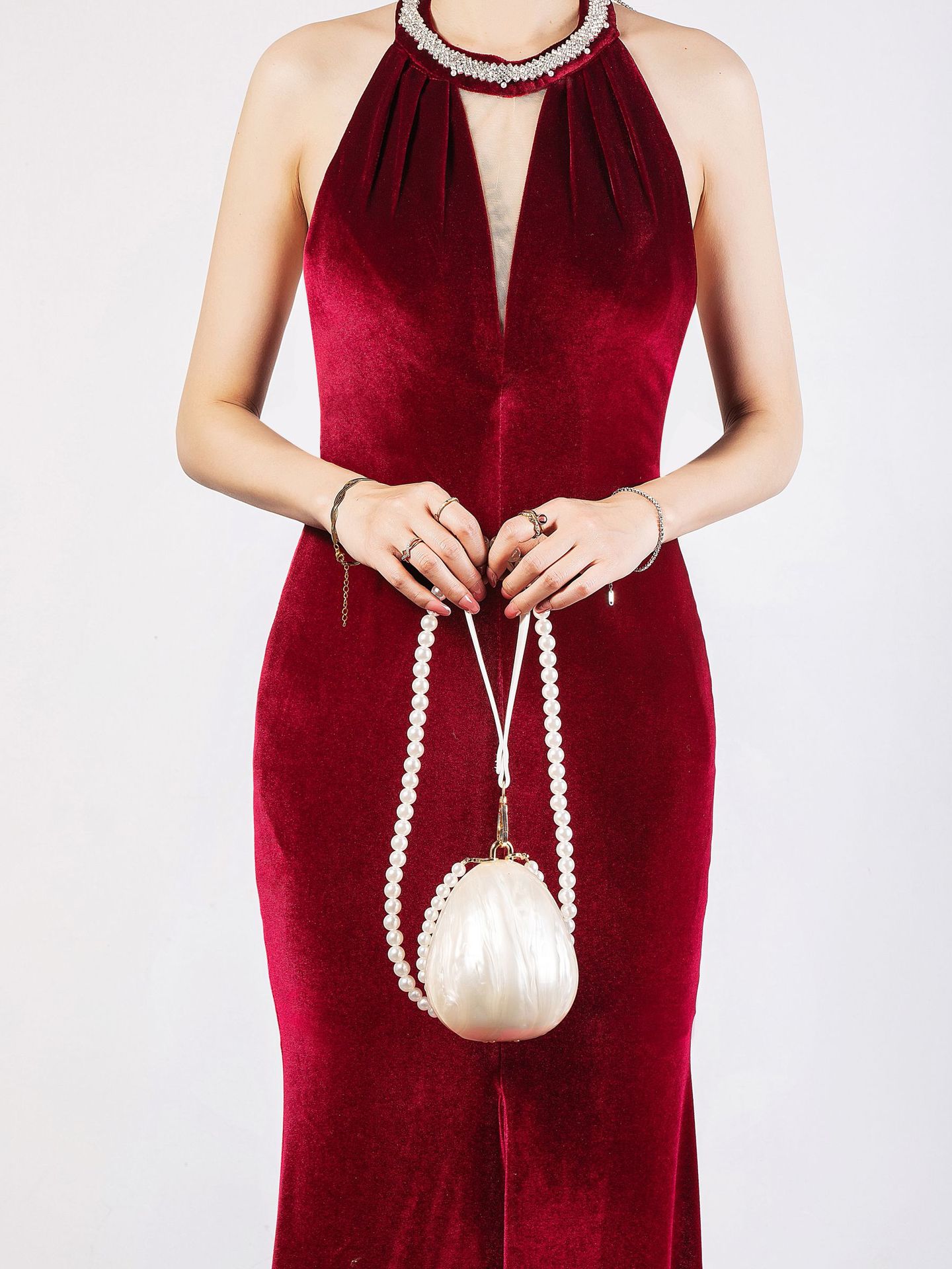 Luxury Bags White - Роскошная белая сумка-клатч в форме сердца