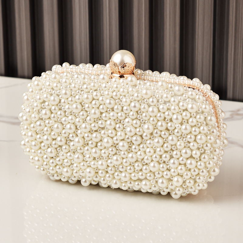 Luxury Bags White - Женские вечерние сумочки, белая жемчужная клатч-сумочка,