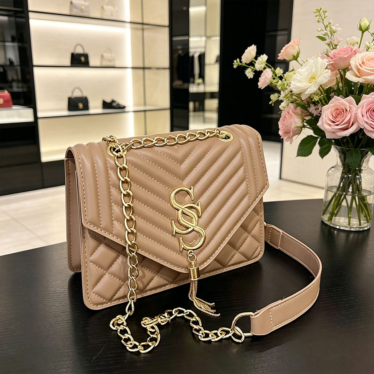 Изысканная стеганая сумка-крос – обзор и цена Chain Crossbody Quilted
