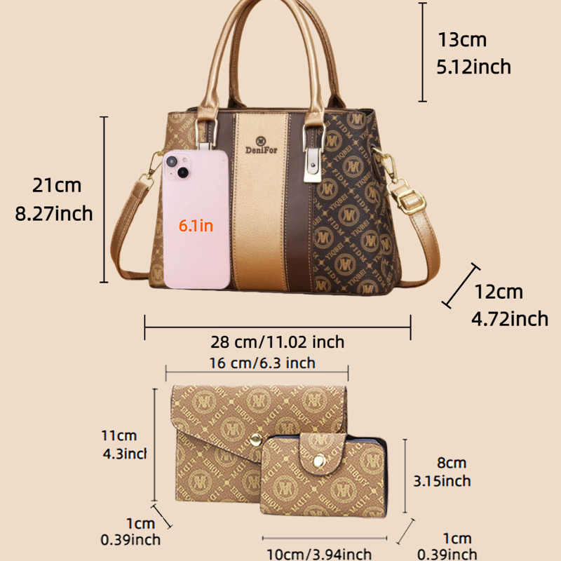 Набор из 3 женских сумок с ком – обзор и цена Luxury Bags Women
